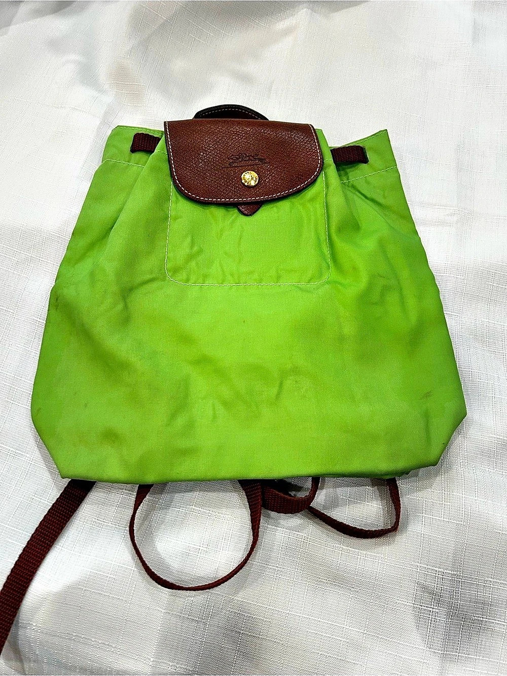 Longchamp Le Pliage Original Backpack Green & Brown
